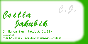 csilla jakubik business card